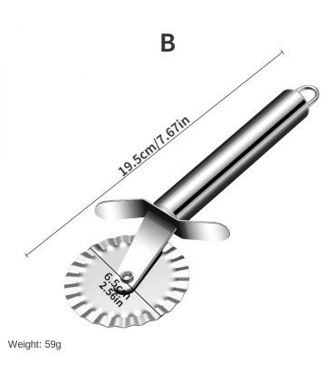 [Silver B] Couteau à pizza en acier inoxydable, outils à gâteaux, ciseaux à roues, gadgets de c