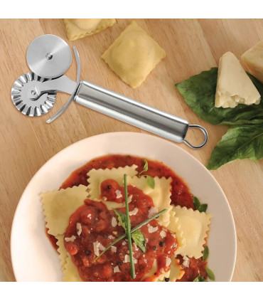 [Silver B] Couteau à pizza en acier inoxydable, outils à gâteaux, ciseaux à roues, gadgets de c