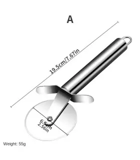 [Silver A] Couteau à pizza en acier inoxydable, outils à gâteaux, ciseaux à roues, gadgets de c