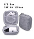 [Grey] Sac de rangement portable pour écouteurs, sac d\'évaluation de câble de données, étui mul