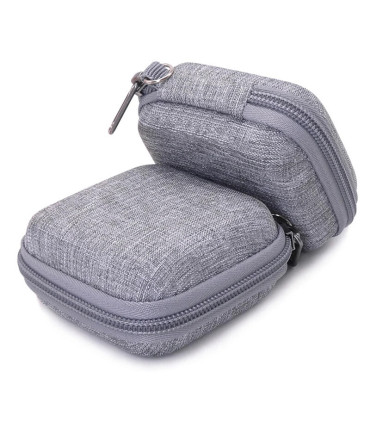 [Black] Sac de rangement portable pour écouteurs, sac d\'évaluation de câble de données, étui mu