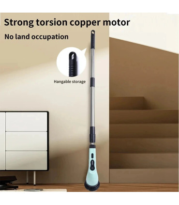 [White] Brosse de nettoyage électrique 9 en 1, épurateur de nettoyage à rotation électrique, ou