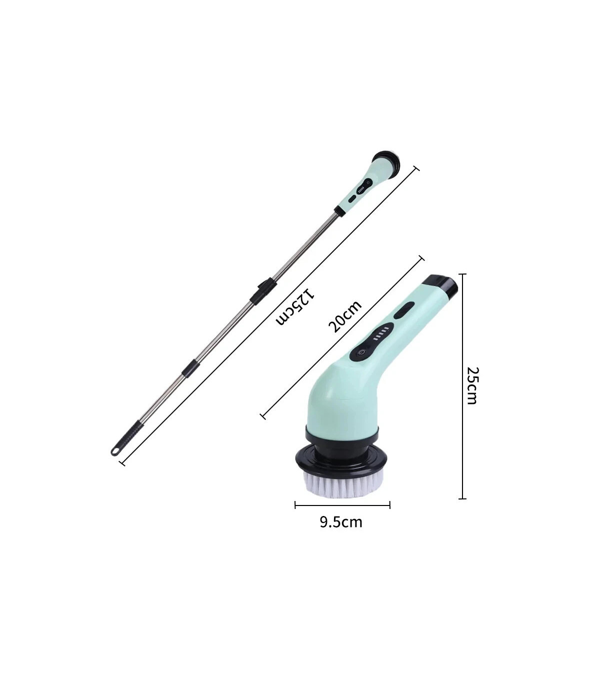 [White] Brosse de nettoyage électrique 9 en 1, épurateur de nettoyage à rotation électrique, ou