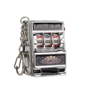 [Silver] Mini machine à sous de jeu avec porte-clés, gadget anti-stress, porte-clés de jeu amus