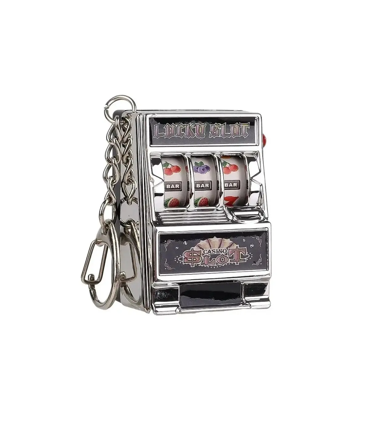 [Silver] Mini machine à sous de jeu avec porte-clés, gadget anti-stress, porte-clés de jeu amus