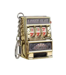 [Gold] Mini machine à sous de jeu avec porte-clés, gadget anti-stress, porte-clés de jeu amusan