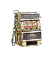 Gold] Mini-Spielautomat mit Schlüsselanhänger, Stressabbau-Gadget, lustiger Spielzeug-Schlüsselanhänger