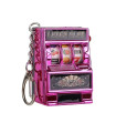 [Rosa Roja] Mini máquina tragamonedas de juego con llavero, gadget antiestrés, llavero de juego am.
