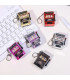 [Purple] Mini machine à sous de jeu avec porte-clés, gadget anti-stress, porte-clés de jeu amus