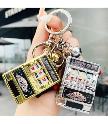 [Red] Mini machine à sous de jeu avec porte-clés, gadget anti-stress, porte-clés de jeu amusant