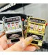 [Red] Mini machine à sous de jeu avec porte-clés, gadget anti-stress, porte-clés de jeu amusant