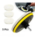 [Roue de laine 4in-5pcs] Kit de polissage 3/4/5 pouces, 5 pièces, tampon de polissage pour voit