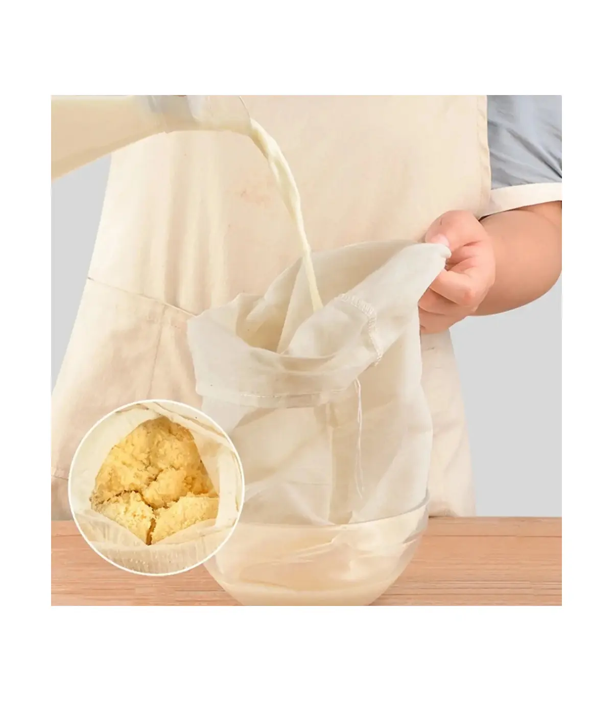 [White] Gaze de coton réutilisable, articles de cuisine, Tofu, fromage, tissu filtrant, beurre,