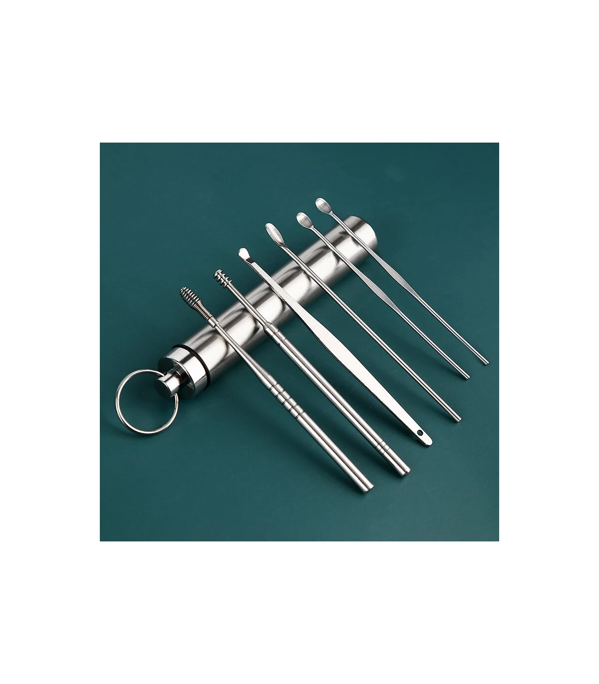 [Argent CHINA] Ensemble de nettoyage des oreilles, dissolvant de cire d\'oreille, cuillère d\'ore