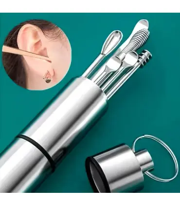 [Argent CHINA] Ensemble de nettoyage des oreilles, dissolvant de cire d\'oreille, cuillère d\'ore