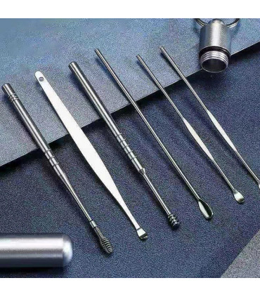 [Argent CHINA] Ensemble de nettoyage des oreilles, dissolvant de cire d\'oreille, cuillère d\'ore