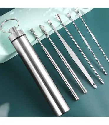 [Argent CHINA] Ensemble de nettoyage des oreilles, dissolvant de cire d\'oreille, cuillère d\'ore