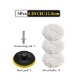 [5in-5pcs] 5 pieces 3/4/5 inch car polishing set Polishing pad gadgets