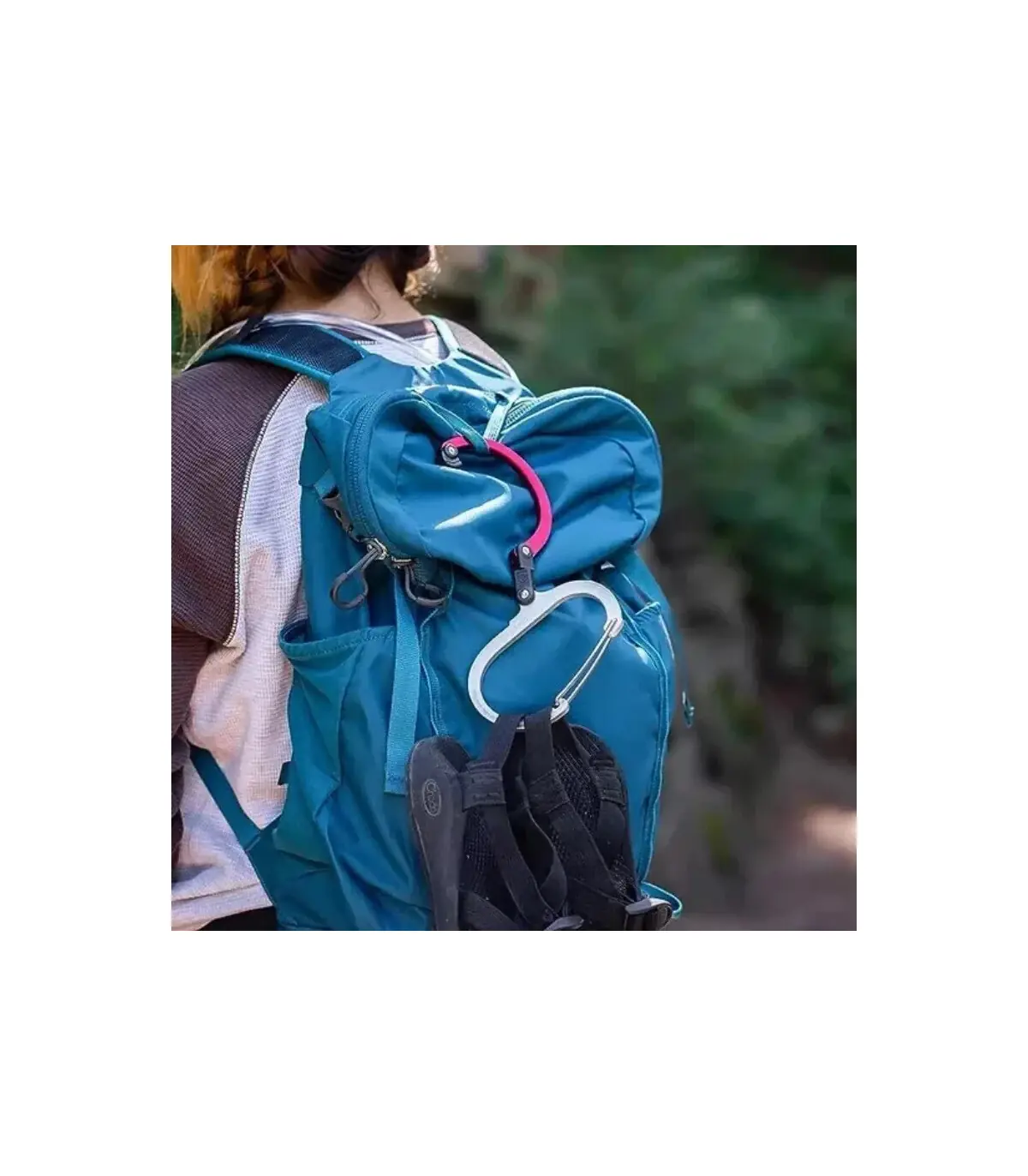 [Red] Boucle d\'alpinisme en alliage d\'aluminium, Camping randonnée voyage sac à dos Gadget d\'es