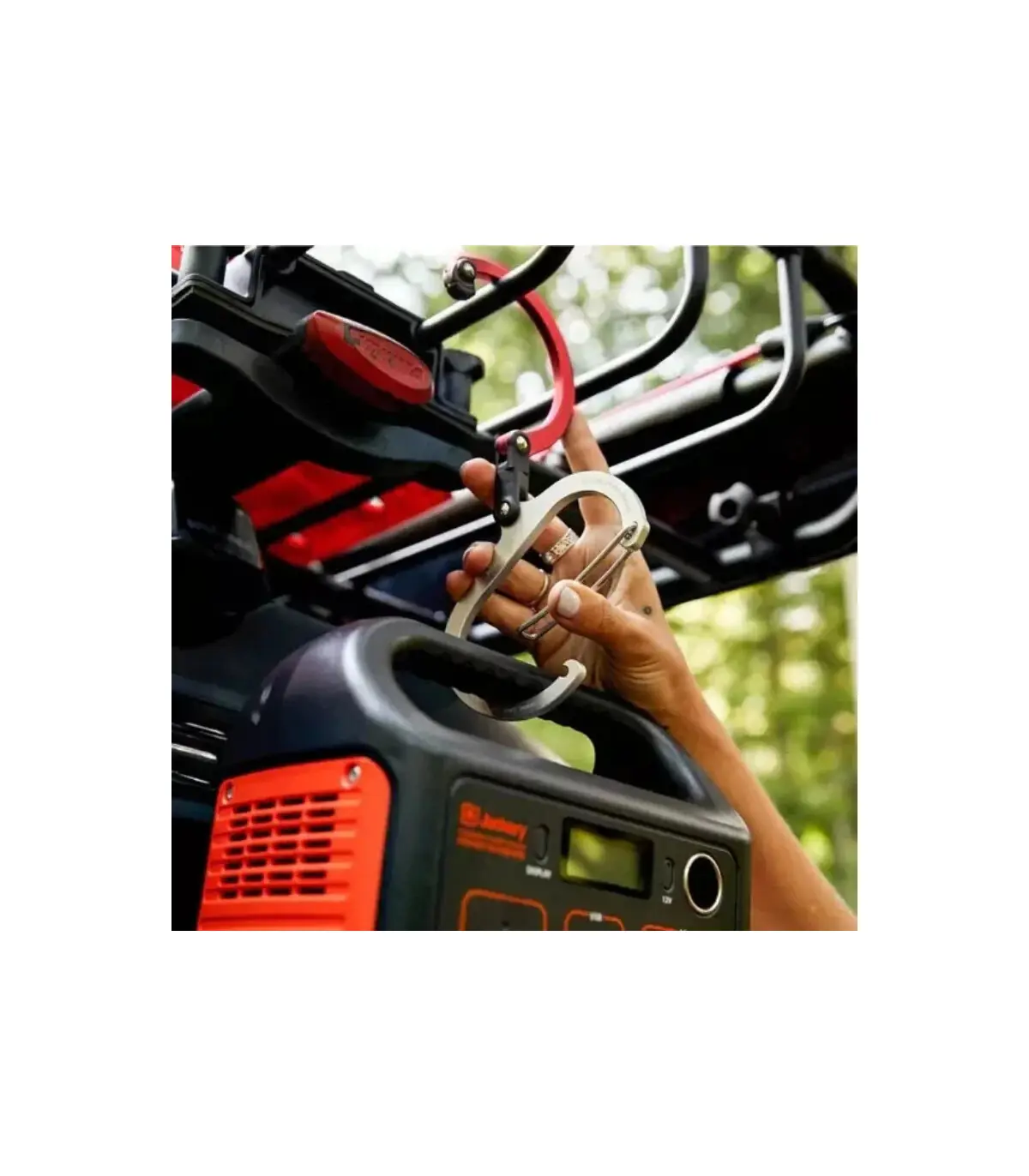 [Red] Boucle d\'alpinisme en alliage d\'aluminium, Camping randonnée voyage sac à dos Gadget d\'es