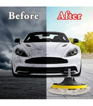 [4in-5pcs] Ensemble de polissage pour voiture, gadget de polissage, cire de padcar, éponge, dis