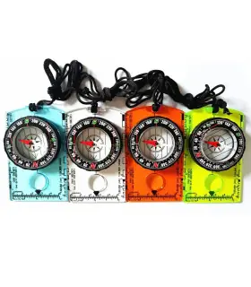 [Orange CHINA] Boussole d\'orientation étanche pour la lecture de cartes, plaque de base, randon