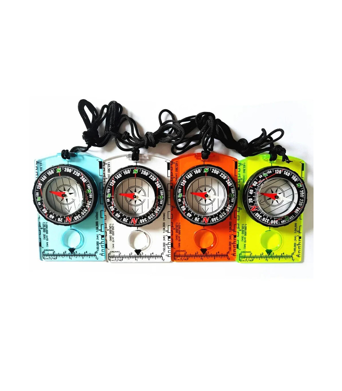 [Orange CHINA] Boussole d\'orientation étanche pour la lecture de cartes, plaque de base, randon