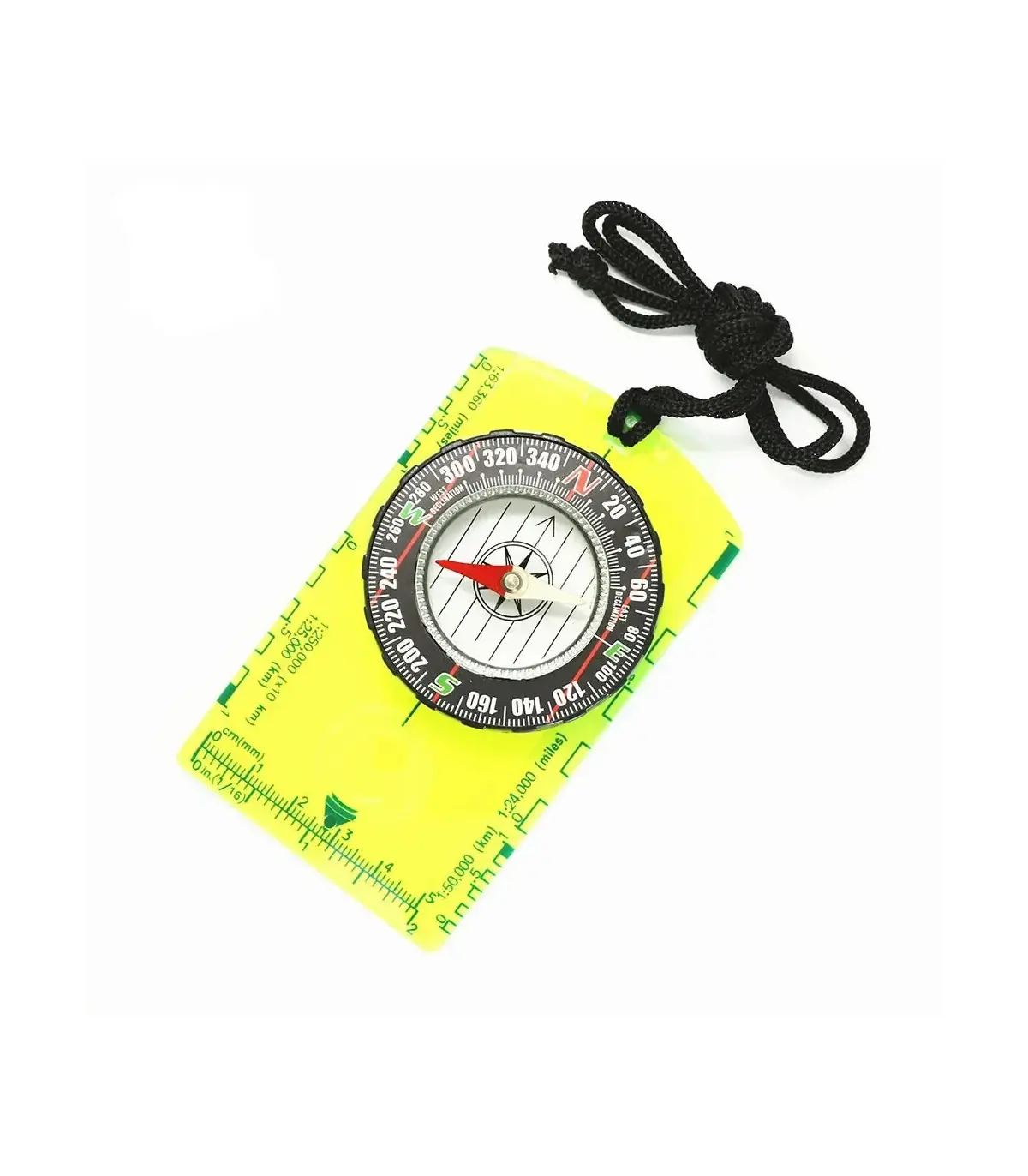 [Orange CHINA] Boussole d\'orientation étanche pour la lecture de cartes, plaque de base, randon