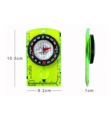 [Green CHINA] Boussole d\'orientation étanche pour la lecture de cartes, plaque de base, randonn