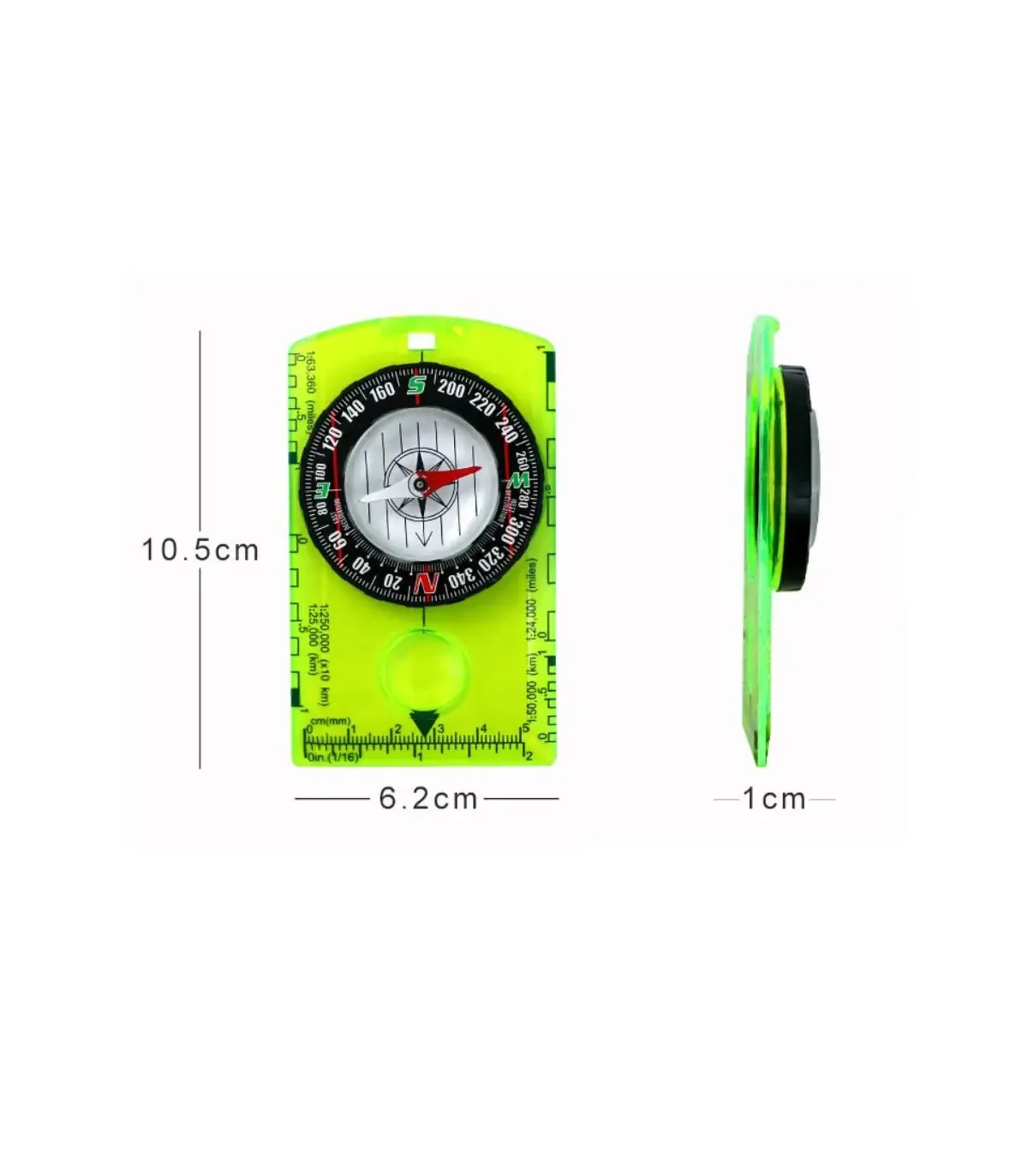 [Green CHINA] Boussole d\'orientation étanche pour la lecture de cartes, plaque de base, randonn