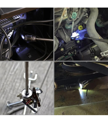 [1Pcs] Ensemble d\'outils de ramassage magnétique télescopique, miroir d\'inspection, lampe de po