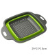[Large Green] Mir de lavage de légumes pliable, filtre à fruits, passoire portable, nettoyeur d