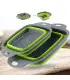 [Large Green] Mir de lavage de légumes pliable, filtre à fruits, passoire portable, nettoyeur d