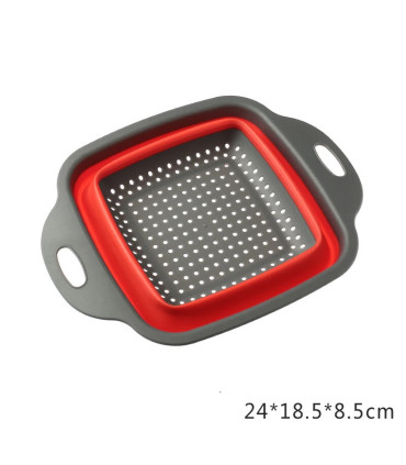 [Small Red] Mir de lavage de légumes pliable, filtre à fruits, passoire portable, nettoyeur de 