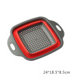 [Small Red] Foldable vegetable washing sieve, fruit filter, portable strainer, cleaner