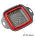 [Large Red] Mir de lavage de légumes pliable, filtre à fruits, passoire portable, nettoyeur de 