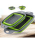 [Large Red] Mir de lavage de légumes pliable, filtre à fruits, passoire portable, nettoyeur de 