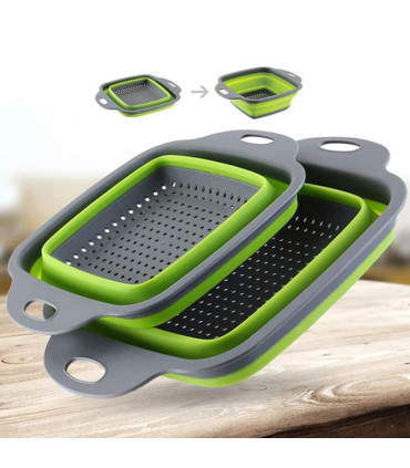 [Large Red] Mir de lavage de légumes pliable, filtre à fruits, passoire portable, nettoyeur de 