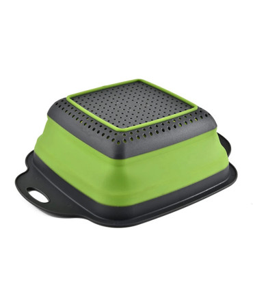[Large Red] Mir de lavage de légumes pliable, filtre à fruits, passoire portable, nettoyeur de 