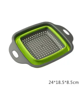 [Small Green] Mir de lavage de légumes pliable, filtre à fruits, passoire portable, nettoyeur d