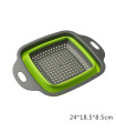 [Small Green] Foldable vegetable washing basket, fruit filter, portable strainer, cleaner