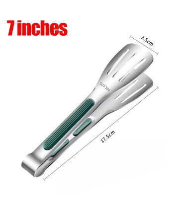 [7 inch] Nouvelles pinces alimentaires en acier inoxydable BBQ viande salade pain pince Barbecu