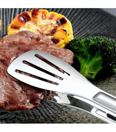 [7 inch] Nouvelles pinces alimentaires en acier inoxydable BBQ viande salade pain pince Barbecu
