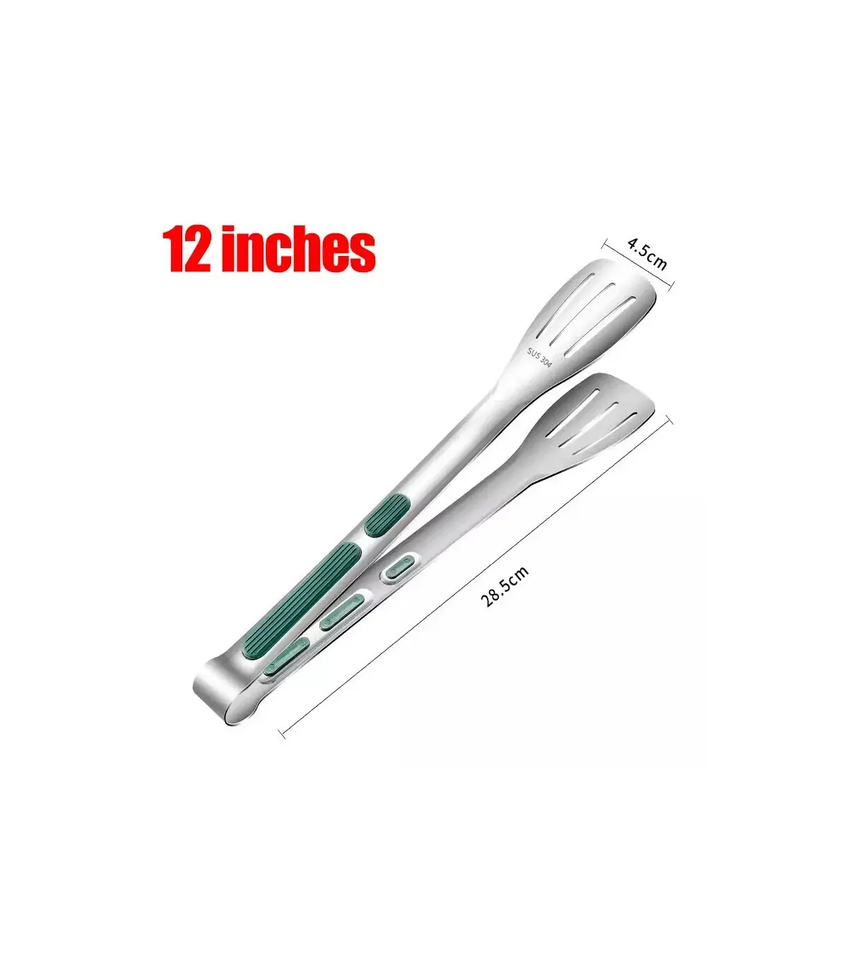 [12 inch] Nouvelles pinces alimentaires en acier inoxydable BBQ viande salade pain pince Barbec