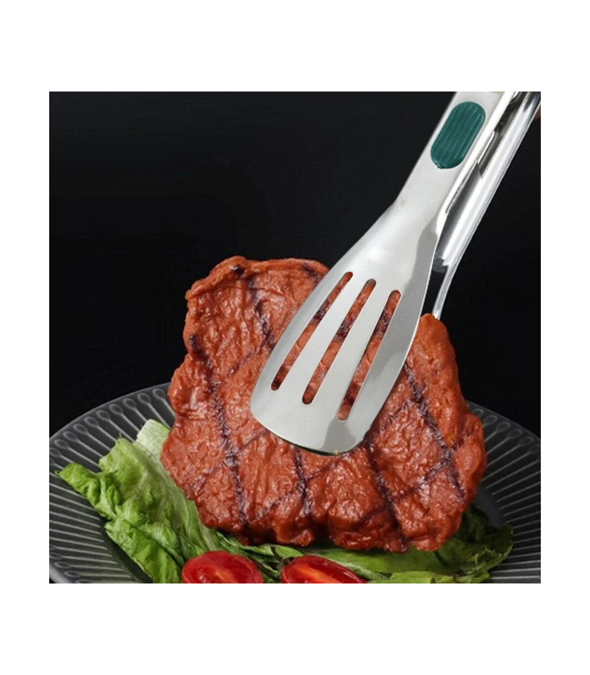 [9 inch] Nouvelles pinces alimentaires en acier inoxydable BBQ viande salade pain pince Barbecu