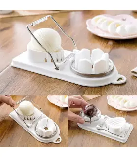 [1 Piece] Trancheur d\'œufs multifonctionnel en acier inoxydable, séparateur fantaisie, outil de