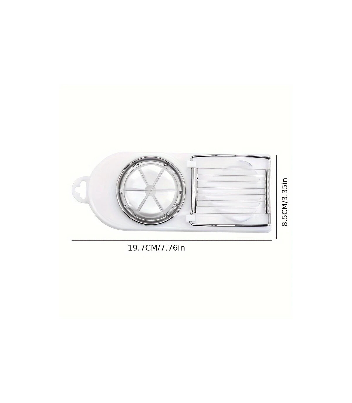 [WHITE] Trancheur d\'œufs multifonctionnel en acier inoxydable, séparateur fantaisie, outil de c