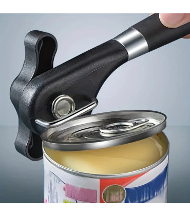 [1pcs] Ouvre-boîte en plastique à commande manuelle, outils de cuisine de sécurité, coupe latér