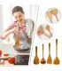 [4pcs] Ensemble d\'ustensiles de cuisine en bois, cuillères en bois pour la cuisine, ustensiles,