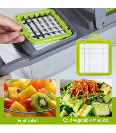 [16 piece set] Trancheuse à légumes multifonctionnelle 16 en 1, trancheuse de fruits et d\'ingré